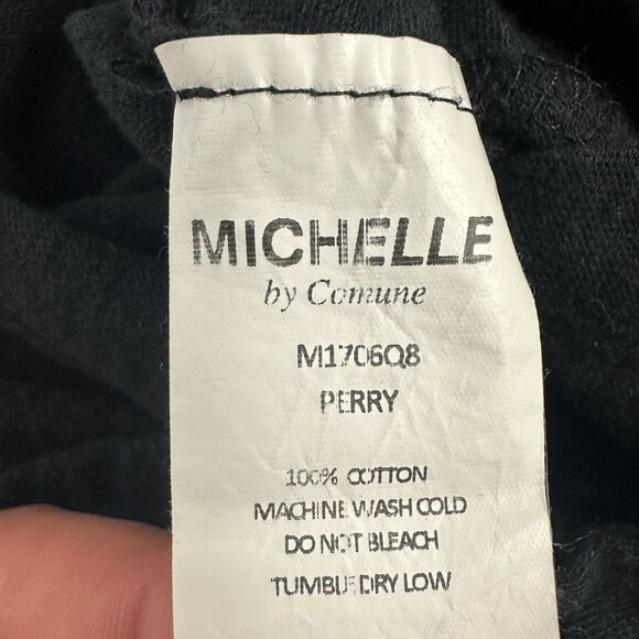 Michelle By Comune Black Open Front Cardigan Size XS 100% Cotton - Picture 4 of 8